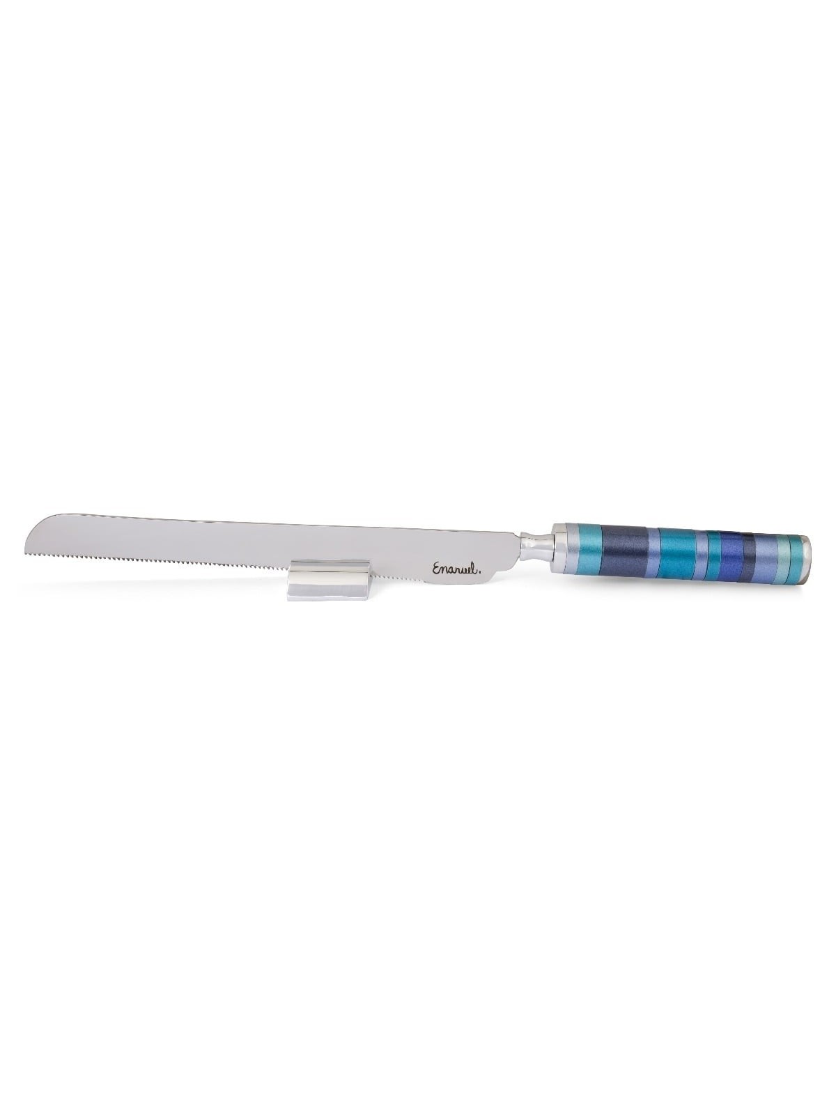 Yair Emanuel Colorful Rings Challah Knife With Mini Salt Shaker (Choic